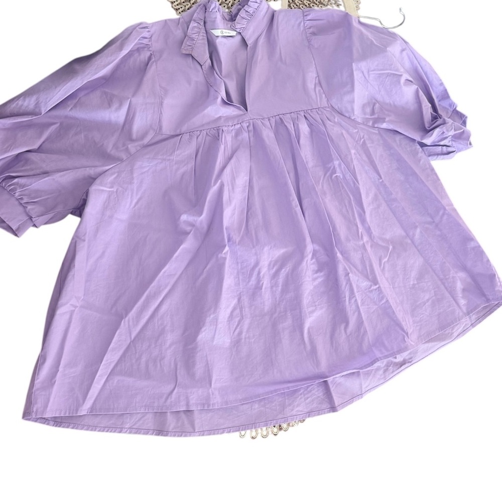 Lavender Puff Sleeve Blouse